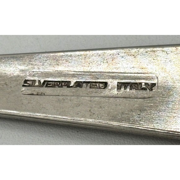 Vintage Silver Plated Salad Serving Fork (Spork) and Spoon Made in Italy 9” - Picture 2 of 15